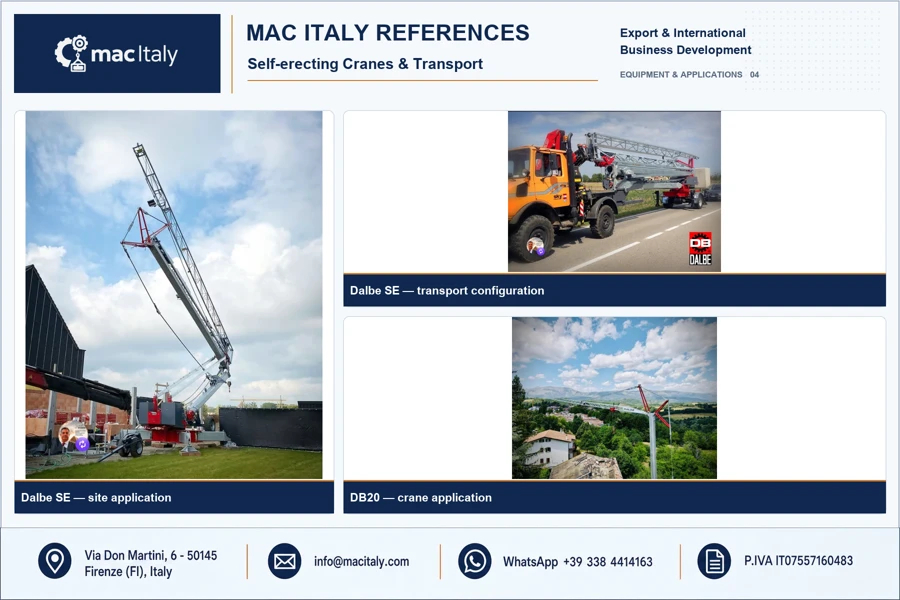 MAC ITALY References - Self-erecting Cranes & Transport